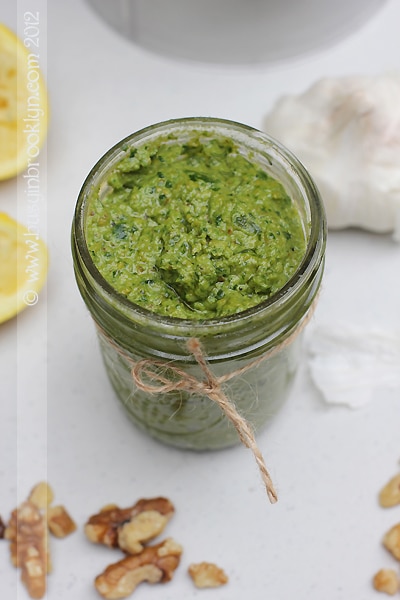 How to Make PestoSpinach Walnut Cheddar Pesto Busy in Brooklyn