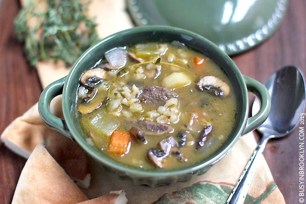 Mushroom Beef Barley Soup with Flanken - Hearty Deli-Style Soup Recipe