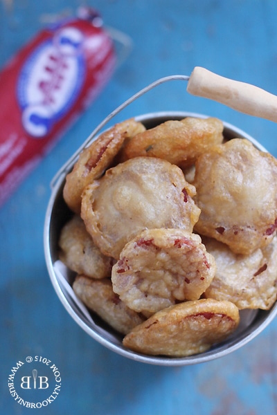 Beer Battered Salami Chips with Beer Mustard – Busy in Brooklyn