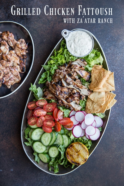 Grilled Chicken Fattoush with Za’atar Ranch