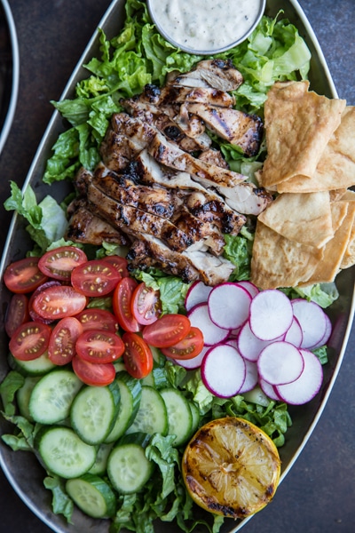 Grilled Chicken Fattoush with Za’atar Ranch – Busy in Brooklyn