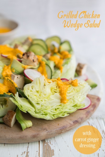 Grilled Chicken Wedge Salad<br>with Carrot Ginger Dressing