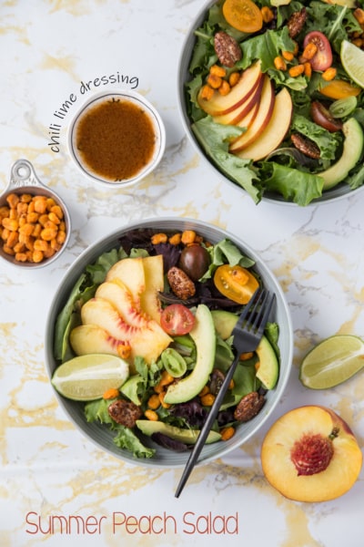 Summer Peach Salad with Chili Lime Dressing