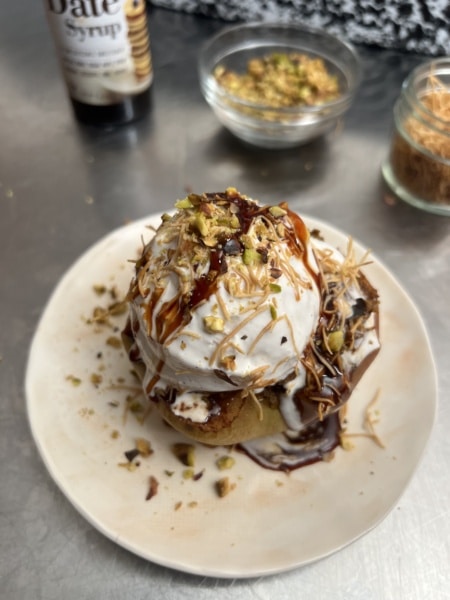 Silan Baked Apples with Pistachio Kataifi