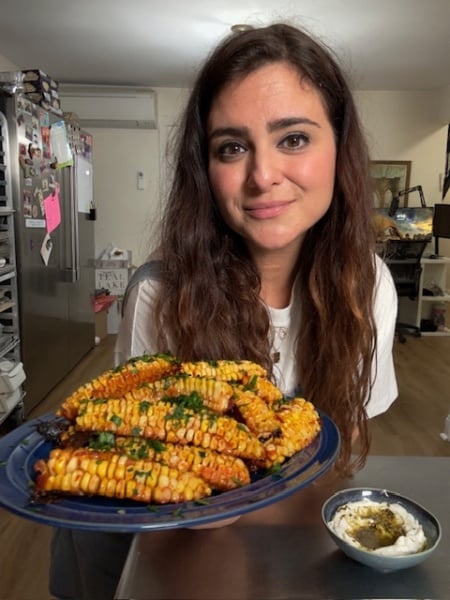 Honey Harissa Corn Ribs with Preserved Lemon Labneh